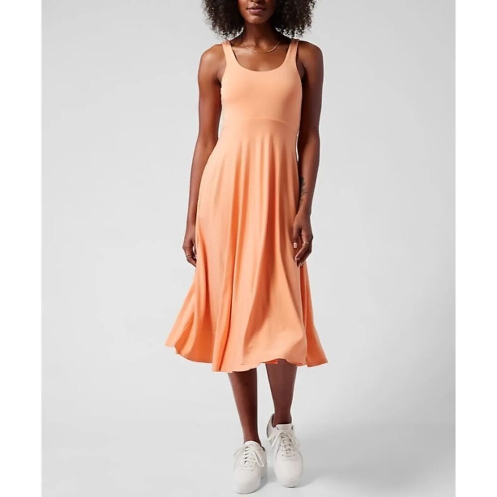 Athleta Cactus Peach Sleeveless Santorini Midi Dress, Size Small (W4)